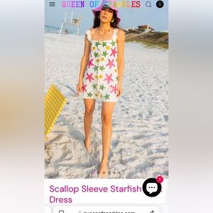 Queen of Sparkles Scallop Sleeve Starfish Dress